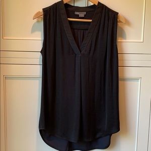Vince Black Sleeveless V-Neck Blouse